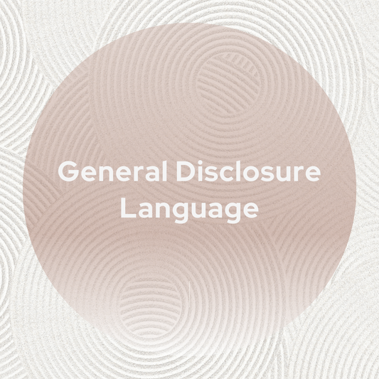 General Disclosure Language