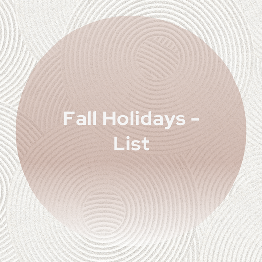 Fall Holidays - List
