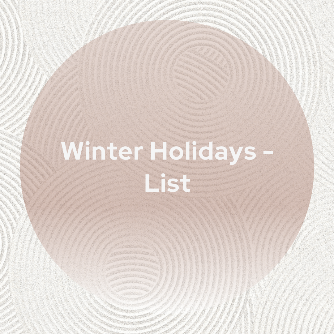 Winter Holidays - List